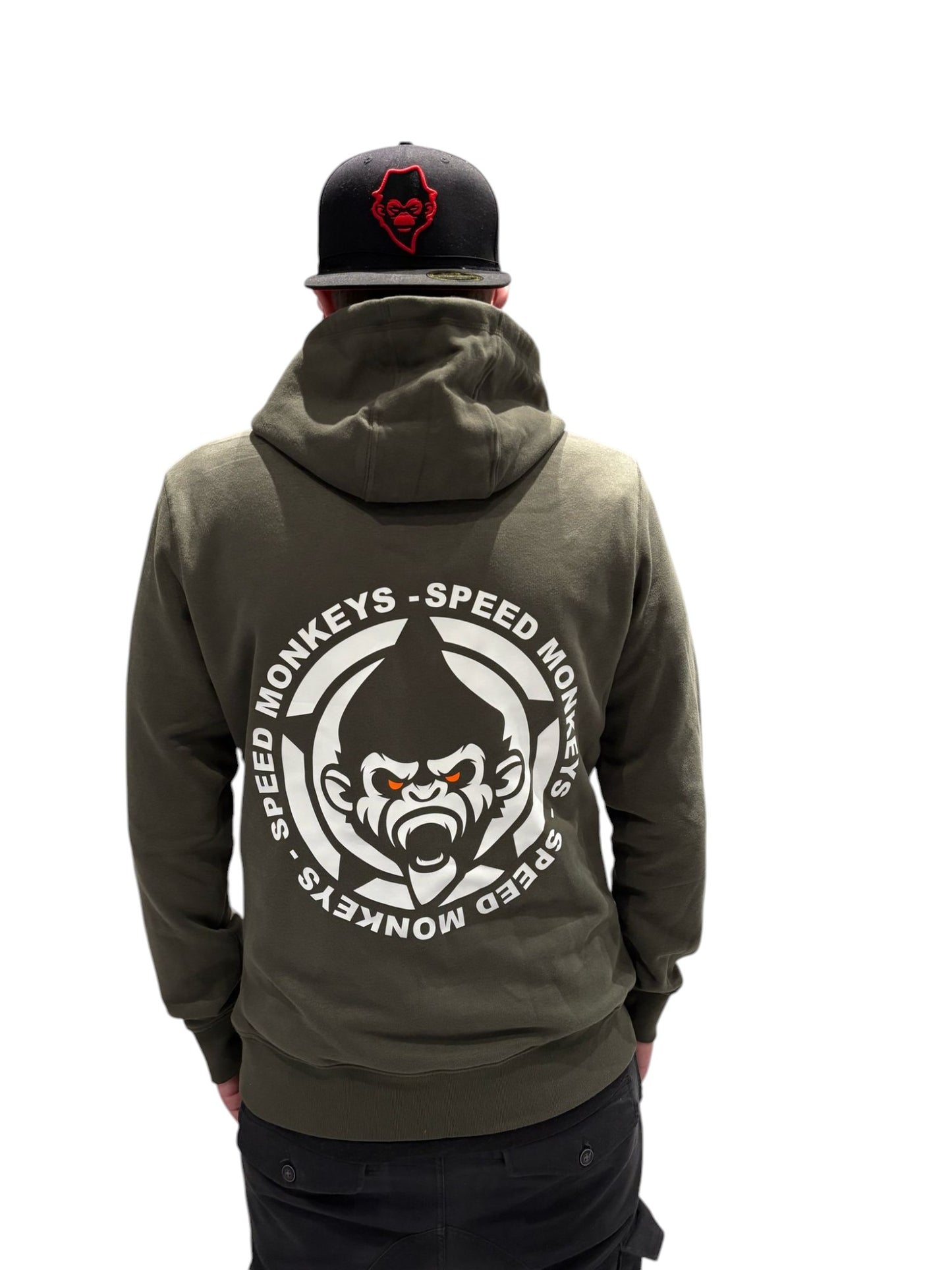 HOODIE MNKYfiziert KHAKI/ORANGE UNISEX